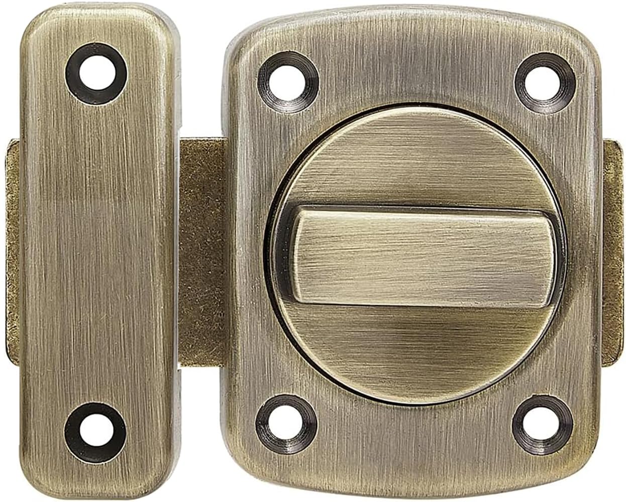 ZiYuya Bathroom Toilet Door Lock Latch, Rotate Bolt Gate Latch Sliding Door Lock, Bar Barn Door Latch for Wine Cabinet Closet Window Swivel Lock Door Lock Latch (Green Bronze) — image 1