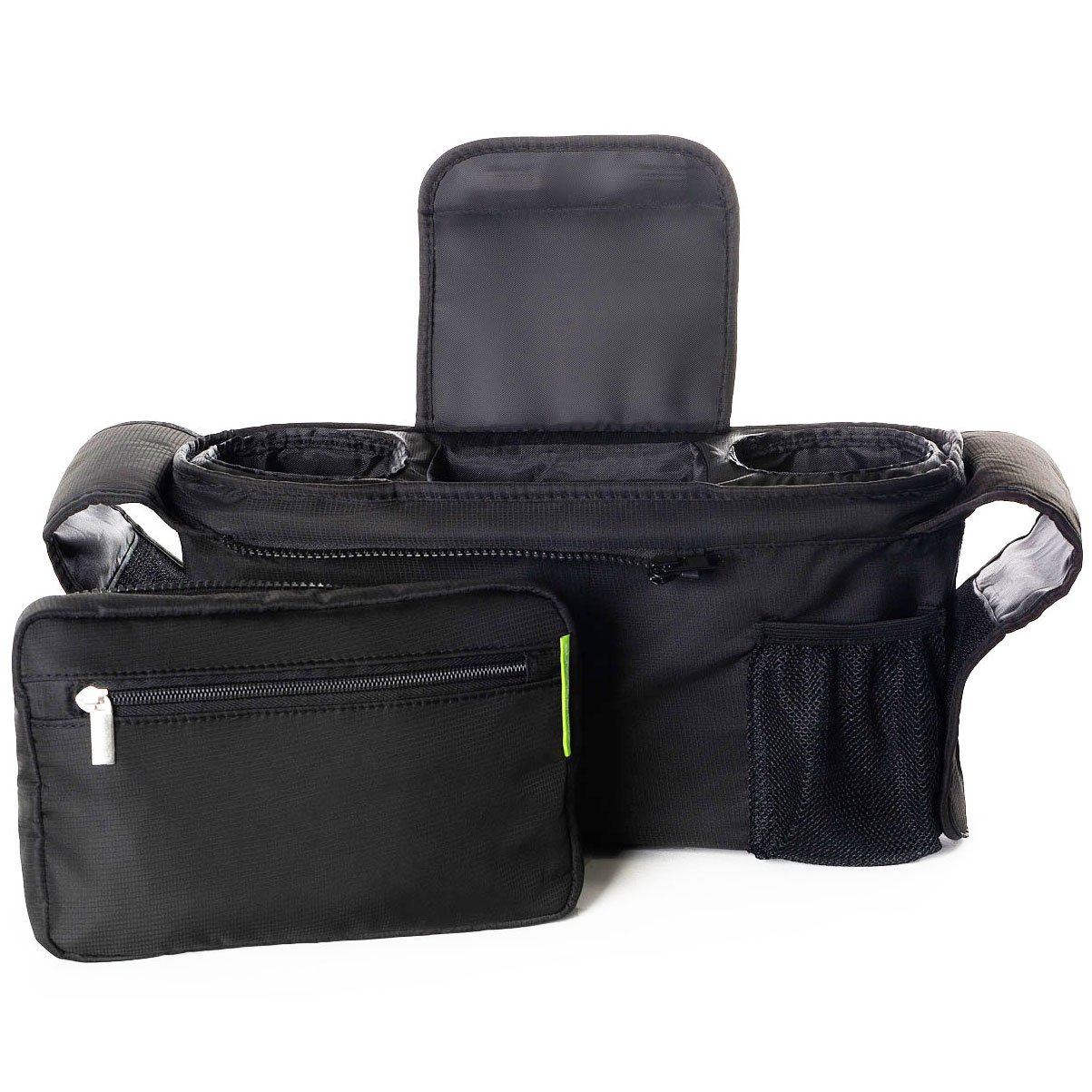 Ethan & Emma Universal Baby Stroller Organizer with Insulated Cup Holders for Smart Moms. Diaper Storage, Secure Straps, Detachable Bag, Pockets for Phone, Keys, Toys. Compact Design Fit All Strollers : Baby