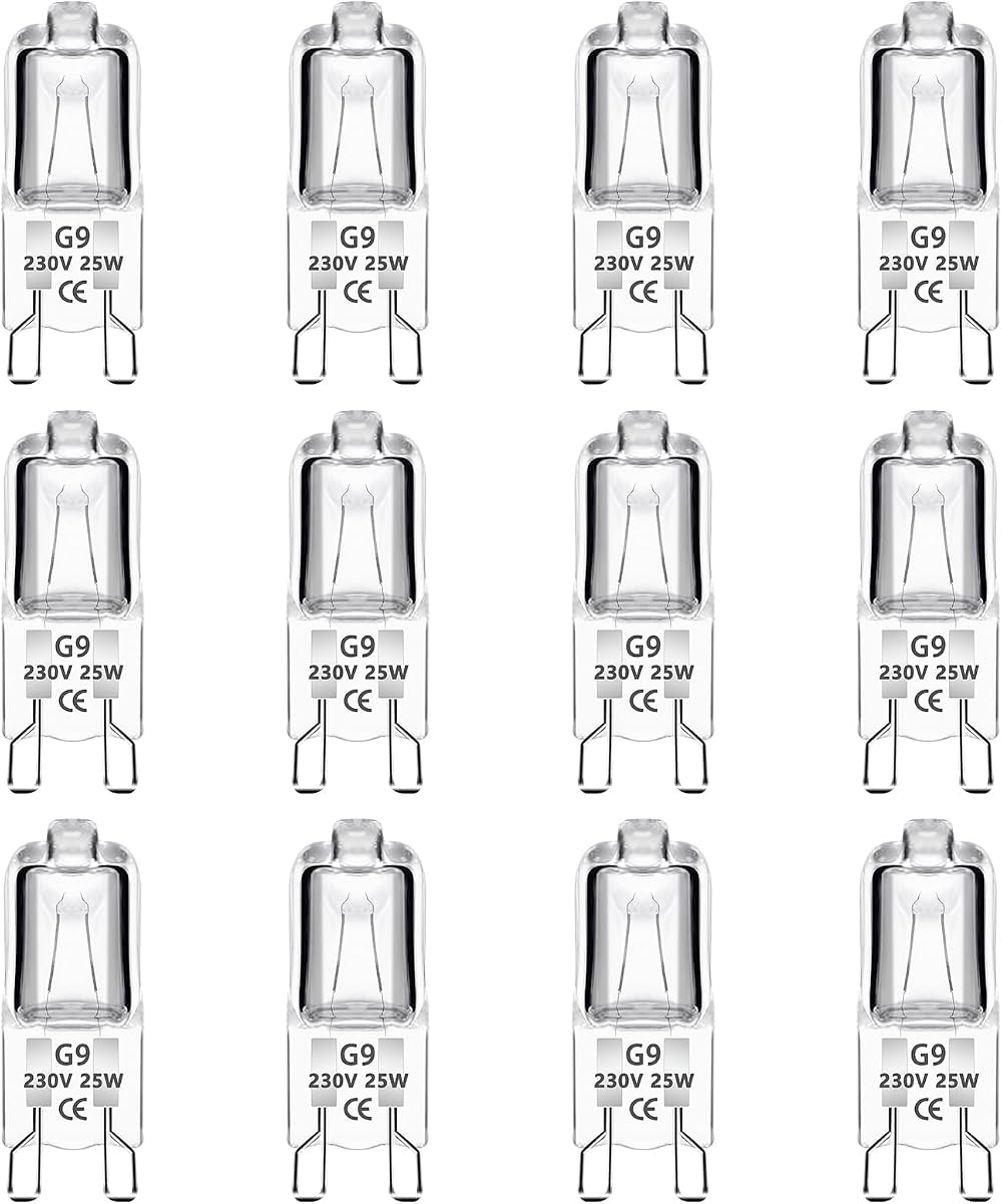 Caldarax 12 Pack G9 25W Halogen Oven Bulbs 230V 2700K Warm White 250LM