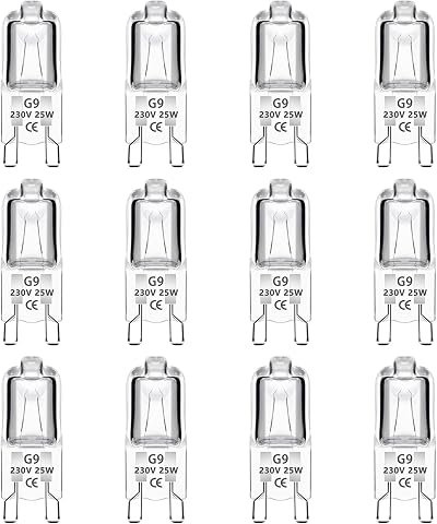 Caldarax 12 Pack G9 25W Halogen Oven Bulbs 230V 2700K Warm White 250LM