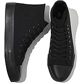 kufeiti Women's High Top Canvas Sneakers Canvas Shoes Lace up White Black Sneakers Casual Walking Shoes