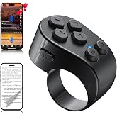 TikTok Scrolling Ring Remote Control, Page Turner for iPad iPhone Tablets | Wireless Camera Remote, Bluetooth Scrolling Ring for TikTok YouTube Instagram iOS Android, Ergonomic Flexible Ring (Black)