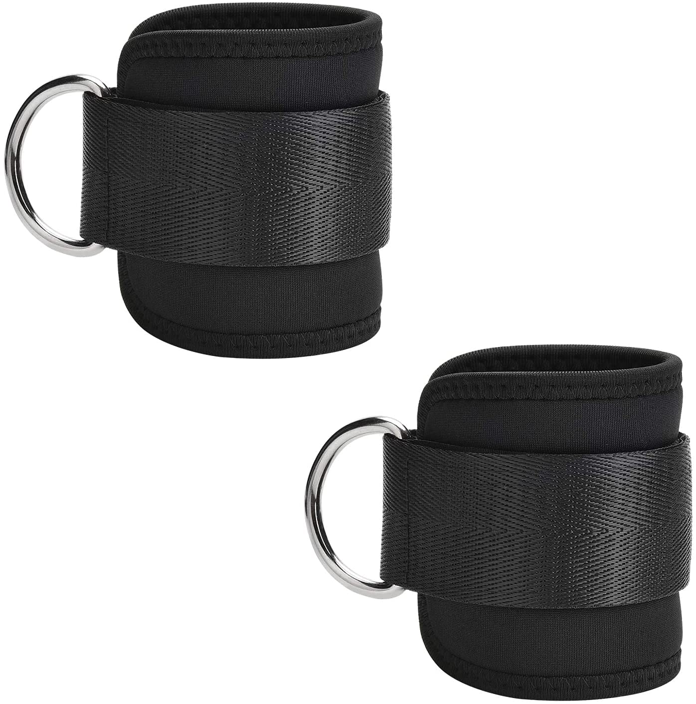 Ankle Straps, Foot Straps, 2 Foot Straps, Foot Straps, D-Ring Ankle Sleeves, One Leg Training Device for All (Black)