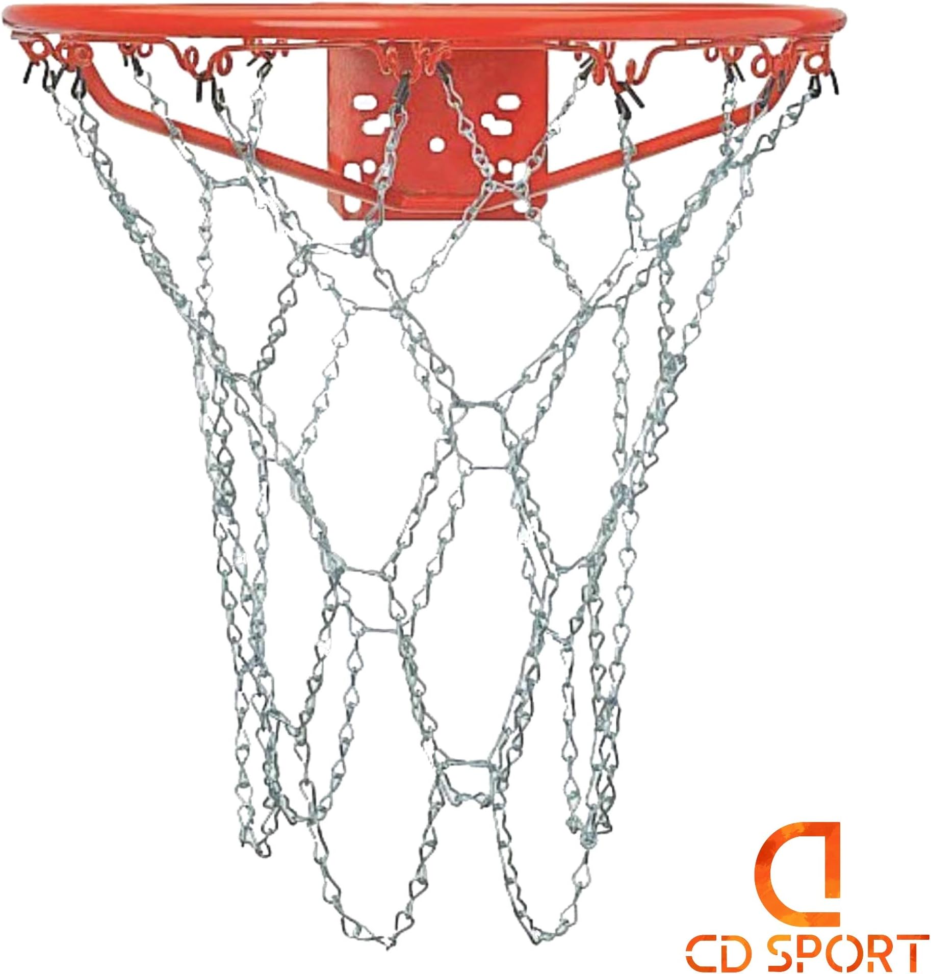 CDsport, Metal Basketball Net, in Stainless Steel, Basketball Net Replacement, Regulatory Size, Ultra Resistant, for Standard Baskets, Professional Net