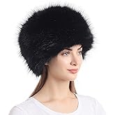 LA CARRIE Women's Faux Fur Hat for Winter with Stretch Cossack Russian Style White Warm Cap