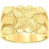 Jewels By Lux 10kt Yellow Gold Mens Nugget Fashion Ring