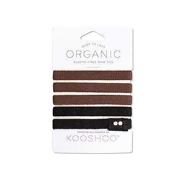 Kooshoo Lila Brown And Black Hair Ties Organic Cotton Ouchless