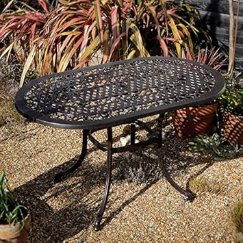 Ovaler Aluminiumgussgartentisch
