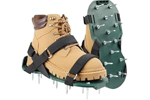 TRINKA Lawn Aerator Shoes for Grass, Lawn Aeration Shoes with Adjustable Hook Loop Straps and Heavy Duty Spike, Soil Aerator Tool for Aerating Patio Yard Garden