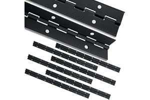 DARMA 6 Packs 16 Inch Continuous & Piano Hinges, 0.04" Thick Heavy Duty 304 Stainless Steel Long Continuous Hinge with Hole,for Piano,Cabinets Door,Storage Boxes,Wood Furniture Tool (Matte Black)