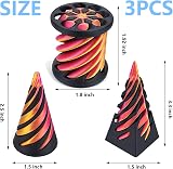 Jastown 3PCS Impossible Cone Fidget Toy Set 3D Printed Spiral Pyramid Stress view 3