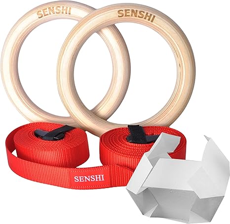 Senshi Japan rojo de madera anillos de gimnasia - doble fuerza ...