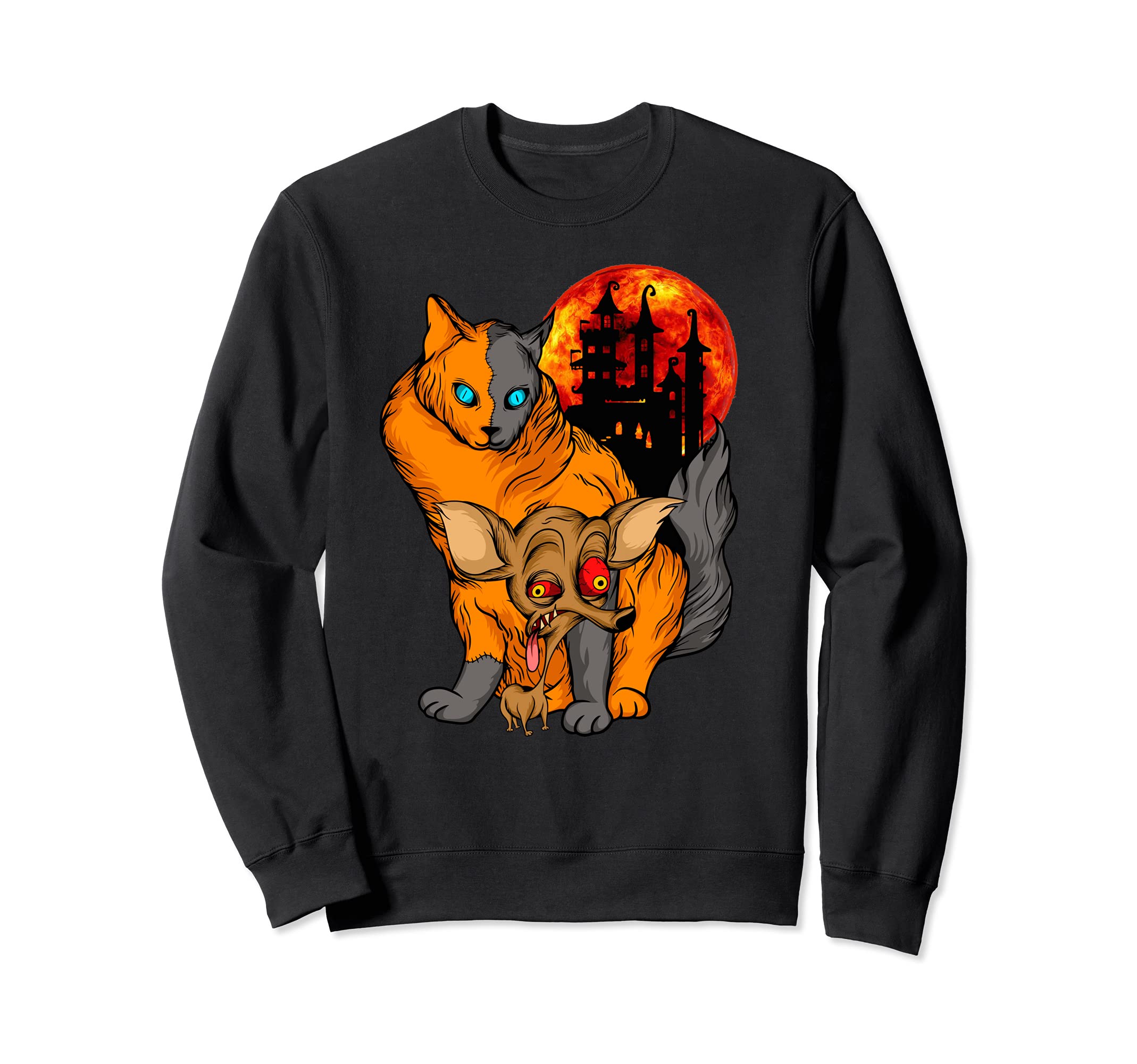 Transylvanian Monster Cat and Dog with Blood Moon #004 Sweatshirt