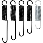 Fkewp 5 PCS Motorcycle Side Stand Springs, 75mm/90mm/100mm/110mm/120mm Kickstand Spring Kit, Heavy Duty Brake Pedal Return Springs for Motorbikes Scooters Bicycles E-bikes