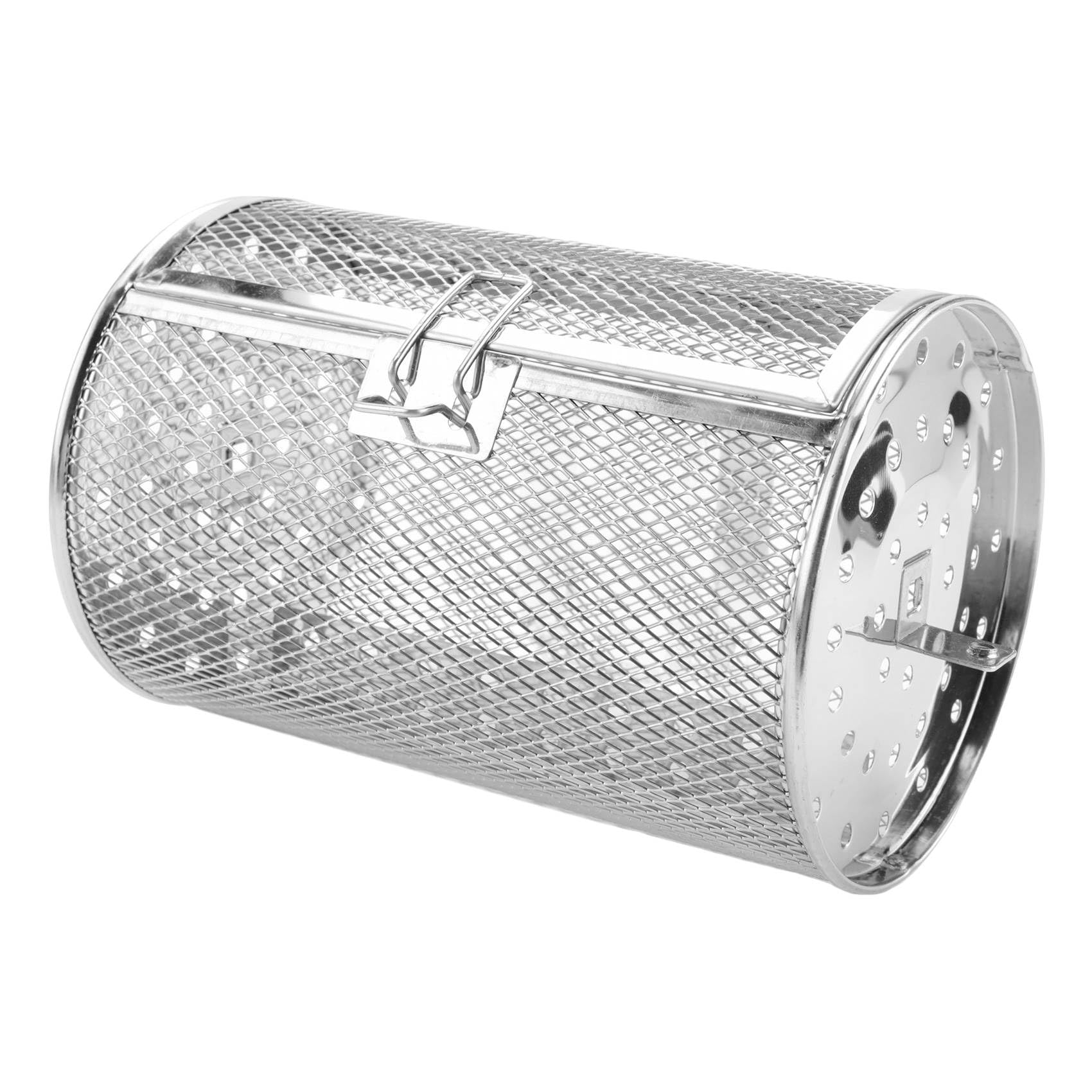 Plomevry Stainless Steel Grill Roaster Drum Oven Basket Bakeware Oven Roast Baking Rotary Nuts Basket BBQ Grill Cooking Tool A