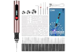 Kaibced Engraving Pen for All Materials, Ultimate Cordless Portable Tool for Artists & DIYers, Portable Rotary Engraver Machine for Jewelry Wood Glass Stone Carving - Engrave 60+ Surfaces (Red Brown)
