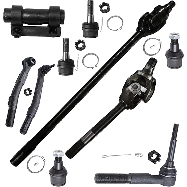 Detroit Axle Front Lower Ball Joints + Drag Link Outer Tie Rod Ends