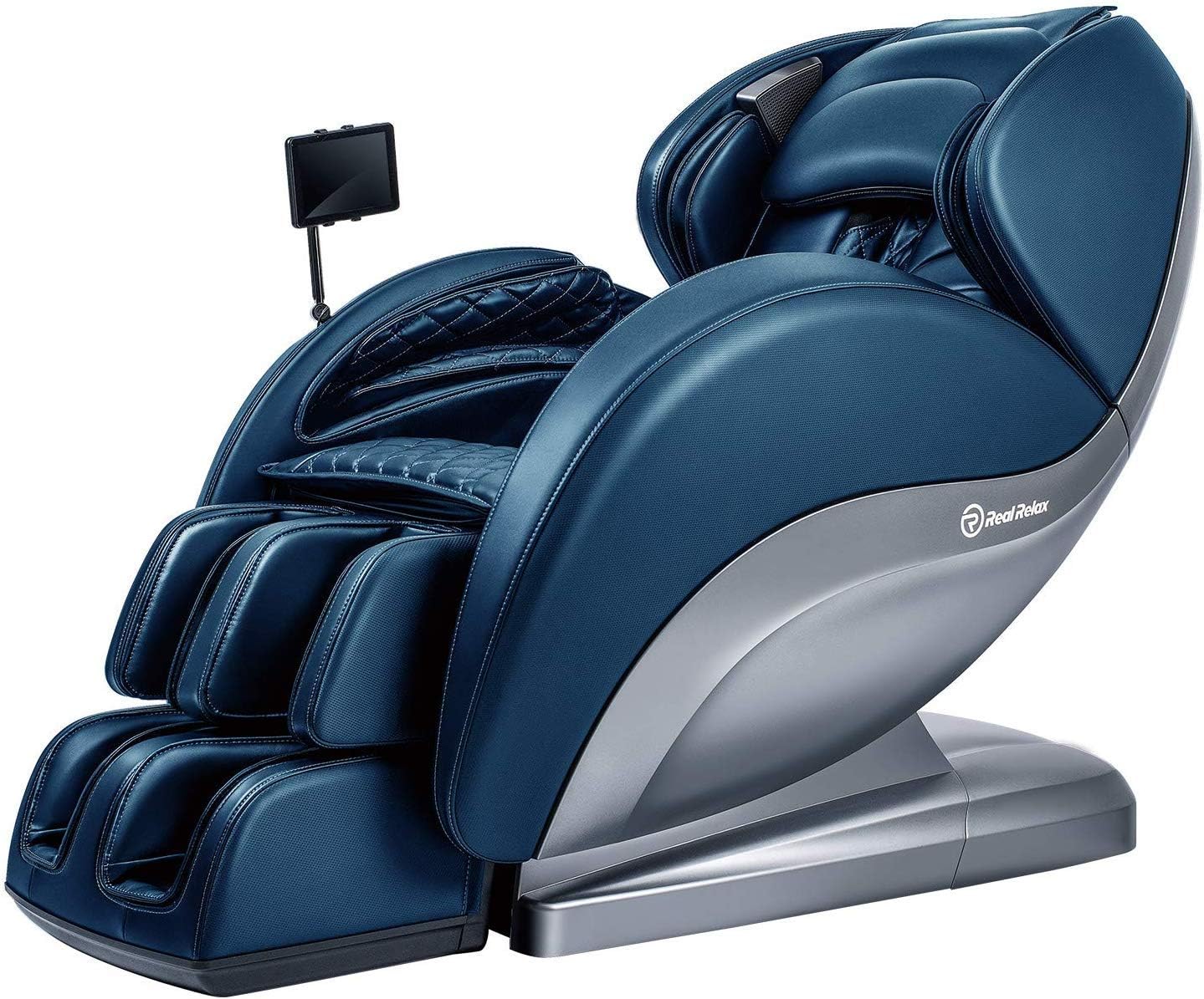 Real Relax Superior Massage Chair Recliner with Pad Yoga Stretch 3D Robots Hands Rollers Blue