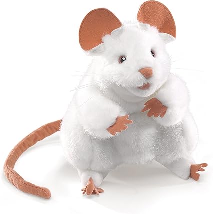 Folkmanis Mouse Hand Puppet, White 
