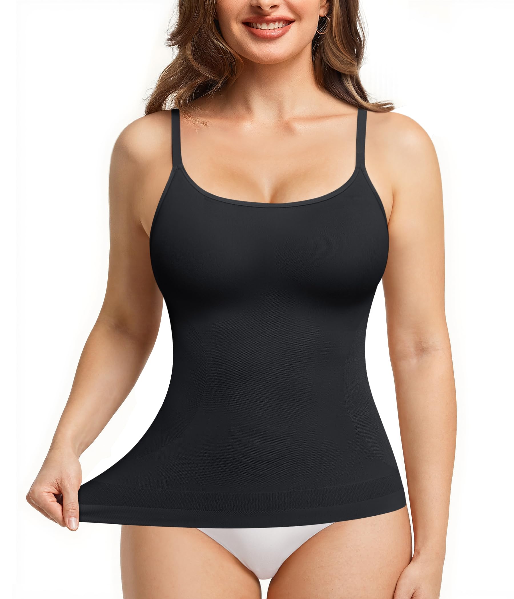 Photo 1 of LODAY Shapewear Tank Tops for Women Compression Tank Top Tummy Control Shapewear Scoop Neck Camisole Cami Tops