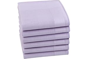 HOULIFE Men's Cotton Handkerchiefs, Solid Color 60S Soft Cotton Hankies for Men Women 6/12PCS 15.7"×15.7"