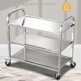 uyoyous Kitchen Trolley on Wheels 3 Tier Stainless Steel 220 lb Capacity view 6