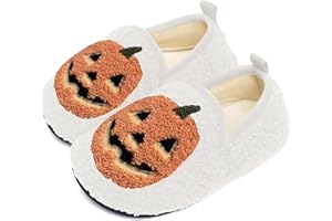 UCUHNB Kids Slippers Toddler Smile Face House Slippers Indoor Home Non-Slip Rubber Sole Shoes Warm Cozy Socks