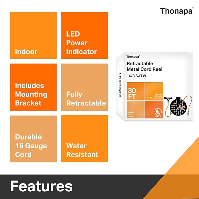 16 3 Sjtw Durable Orange Cable Perfect For Hanging From Your