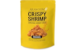 ARAWOOM - 100% Real Black Tiger Shrimp Head Crisps, Original Pack [2oz, Pack of 1], Crispy Seafood Snack, High-Protein Crunch, Crunchy On-the-Go Treat