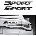Dickno 2PCS Sport Edition Emblem Car Decal, 3D Metal Auto Fender Bumper Badge Sticker, Personalise Letter Front Hood Badge with Strong Adhesive, Vehicle Decor Accessory for Car SUV (Carbon Fiber)
