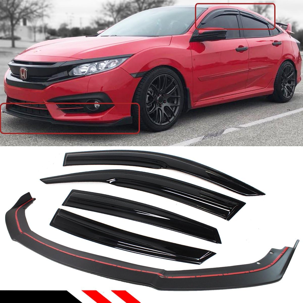 Fits for 20162018 Honda Civic 4 Door Sedan Front Bumper