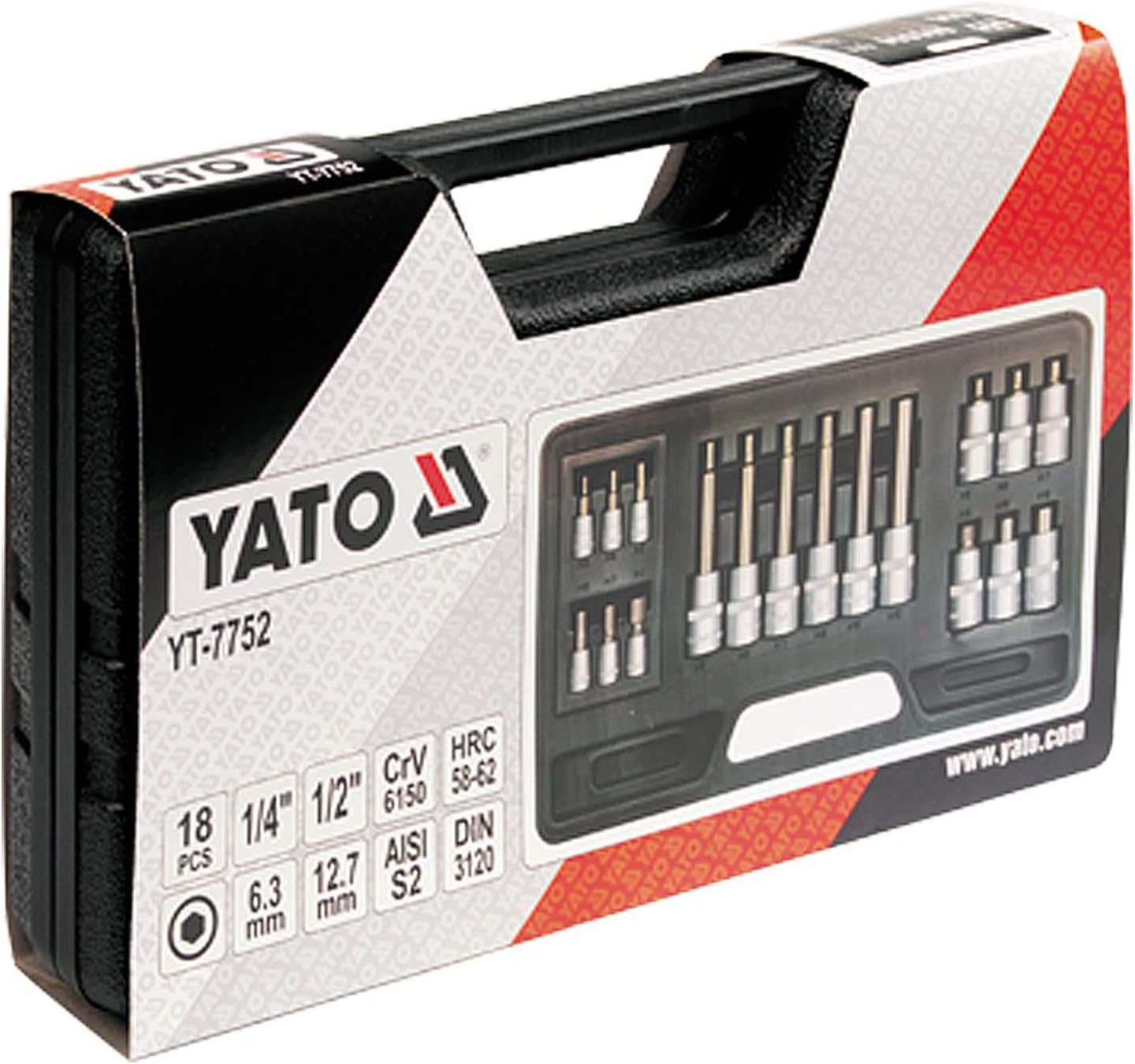 Yato yt-7752 - Little Tube Set, 18pcs: 3 - 12 mm Hexagonal, Variety pack - Image 3