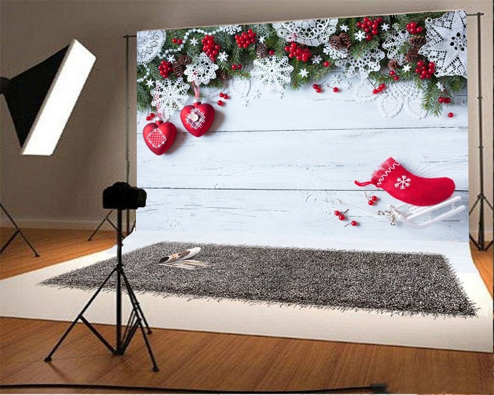 YongFoto 2,2x1,5m Foto Hintergrund Weihnachten Vinyl