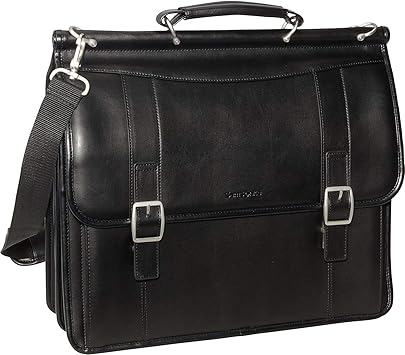 samsonite leather flap over business bag