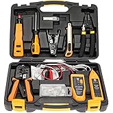 InstallerParts Professional Network Tool Kit 15 In 1 - RJ45 Crimper Tool Cat 5 Cat6 Cable Tester, Gauge Wire Stripper Cutting