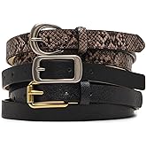 Steve Madden womens Steve Madden 3 Pack Women Belts for Jeans Dresses Pants Ladies Waist Belt