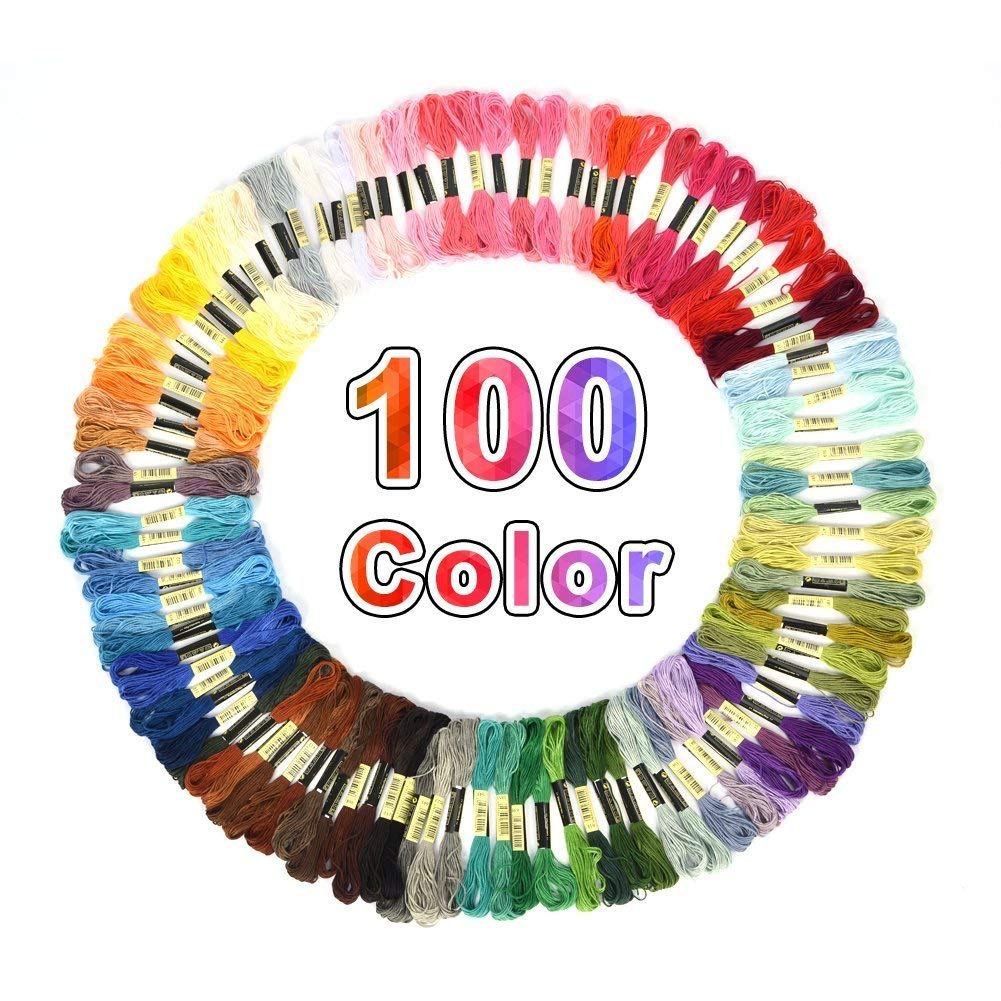 VILLFUL Set di 16 Fili per Punto Croce in Cotone, Colori Vari, per Lavori a Maglia Fai da Te e Progetti Artigianali Ragazzo Ragazza