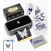 Phomemo TP31 Tattoo Stencil Printer, Wireless, Bluetooth, Thermal, Mini | with 30pcs Transfer Paper, Compatible with Phone &amp; Tablet, for Tattoo Artists &amp; Beginners, 3 Inch, Black