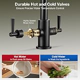 Hapilife Kitchen Sink Mixer Tap Monobloc Dual Lever Matte Black 1 Hole view 5