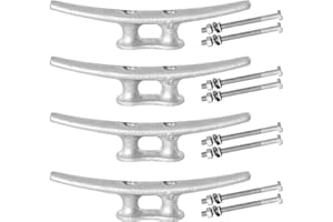 VEITHI 6/8/10/12/14 inch Dock Cleats With Bolts,Hot Dipped Galvanized Cast Iron Boat Cleats,Rope Cleat Boat Dock Cleats for Boat Docks,Decks,Piers for Tying up Boats,Marine Decor(1,2,4,5,6,8,10,12 Pack)
