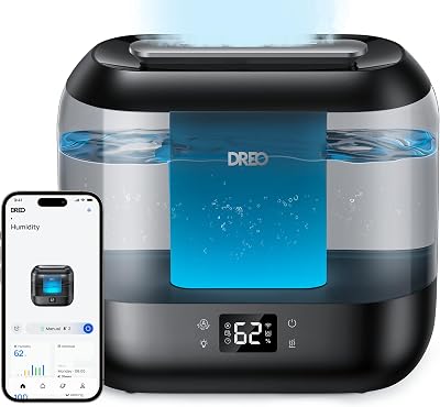 DREO Smart Humidifier 4L Cool Mist Bedroom App Voice Control Night Light
