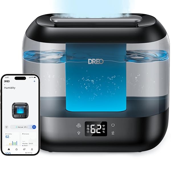 DREO SMART HUMIDIFIERS FOR BEDROOM, TOP FILL 4L...