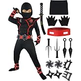 Spooktacular Creations Halloween Ninja Costume, Ninja Outfit Set for Kids, Halloween Costumes for Boys Dress Up Party
