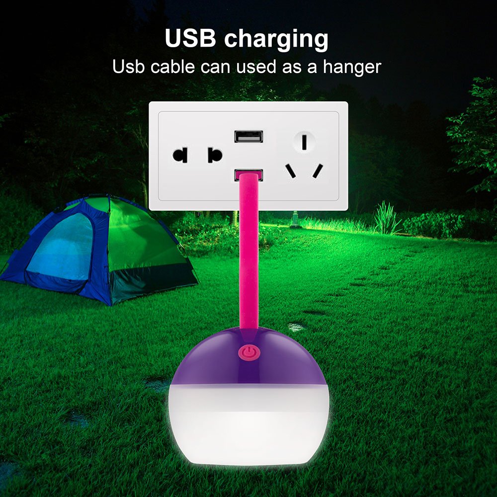 Portable Rechargeable Camping Lantern 4 Lighting Modes with IP67 Waterproof 100 Lumens LED Hanging Night Light for Backpacking - Hiking - Home - College