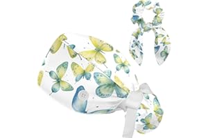 FVQL Scrub Cap with Hair Scrunchy, Ponytail Holder Surgical Cap