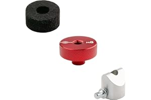 Leconova CY Cymbal Lock Nut Washer Set, Full Aluminum CNC Machined Clamp Base with Square Head Screws, Compatible with Roland V-Drums (M8 Thread)