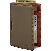 SERMAN BRANDS - Wallets for Men Slim Mens leather RFID Blocking Minimalist Card Front Pocket Bifold Travel Thin