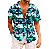 KYKU Funky Hawaiian Shirt for Men Palm Beach Shirts Tropical Vacation Clothes
