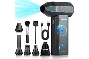 JVSCAM Compressed Air Duster - Electric Air Duster with Brushless Motor - 3 Gear Adjustable Cordless Air Blower - Rechargeable Air Duster for PC, Keyboard, Car, Outdoors, Home (X3)