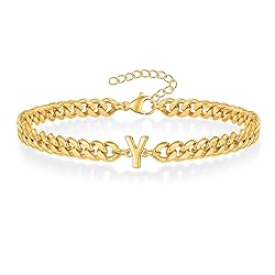 Mens Initial Gold Bracelets, Cuban Link Bracelets